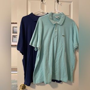 Men’s Lacoste Polos-Royal blue & Aqua-Sz 8